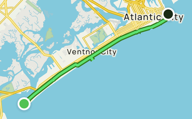 Map of Atlantic City Ventnor City New Jersey Beach Town NJ 