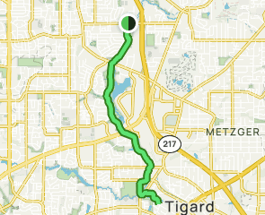 Fanno Creek Trail from Fanno Creek Park to Woodard Park, Oregon - 374 ...