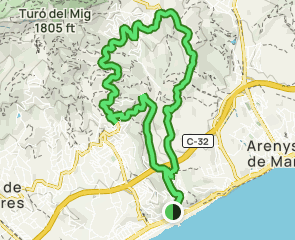 track Caldetas - D'Arenys de Munt - Sant Vicenç de Montalt