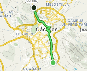track Cáceres - Tramo Urbano de la Vía de la Plata