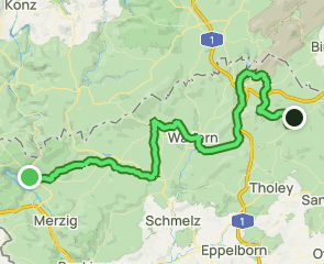 Saarland-Radweg Etappe 3: Mettlach - Bastalsee, Saarland, Germany - Map ...