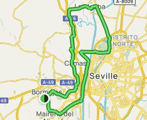 track Bormujos - Mairena del Aljarafe - La Algaba - Santiponce - Camas