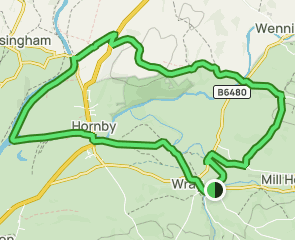 Wray, Hornby, and Gressingham Circular, Lancashire, England - Map ...