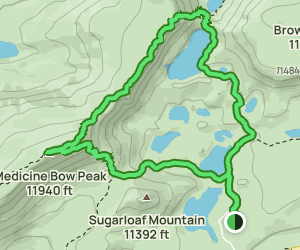 Lewis Lake, Medicine Bow Peak and South Gap Lake Loop: 23 Reviews, Map ...