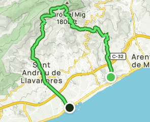 track Caldes d'Estrac - Sant Andreu de Llavaneres - Platja les Barques